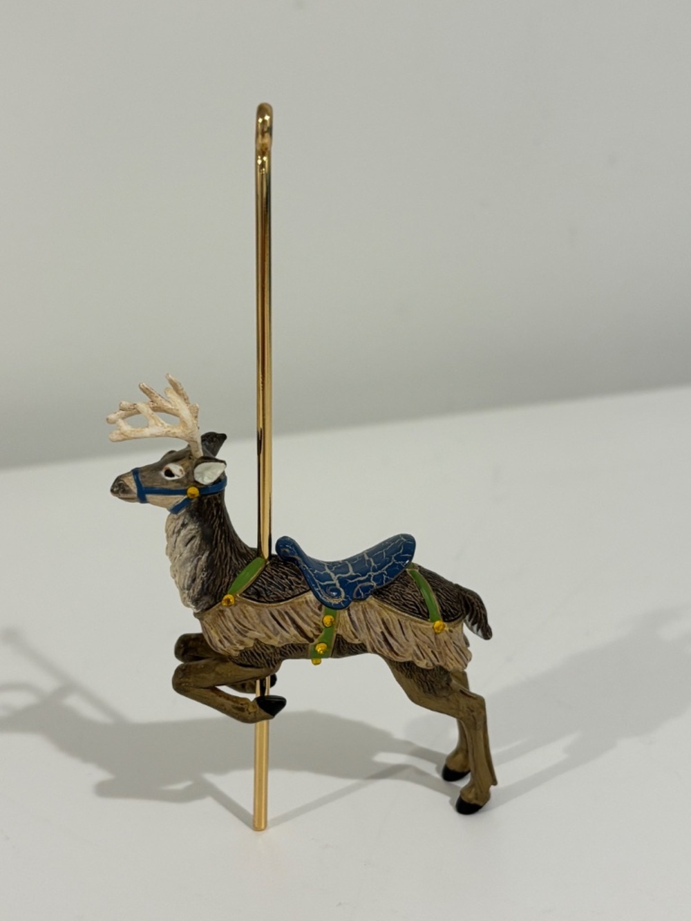 Vintage HALLMARK KEEPSAKE Prancing Reindeer Carousel Ride Christmas Ornament - Picture 5 of 12
